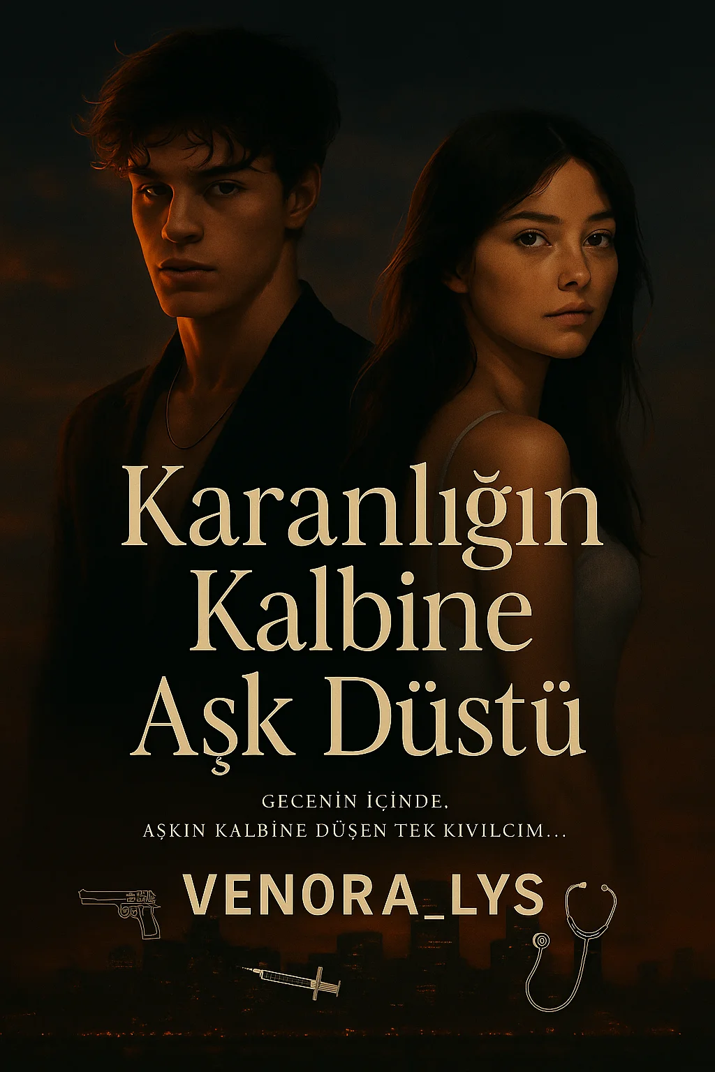 Karanlığın kalbine aşk düştü kitap kapağı