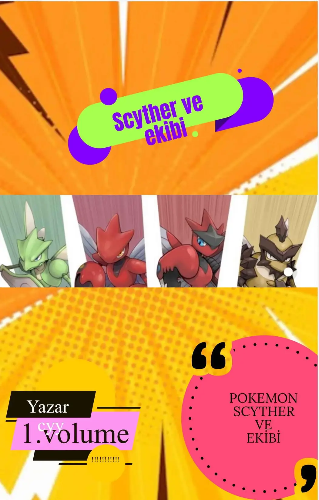 Scyther ve ekibi (pokemon) kitap kapağı