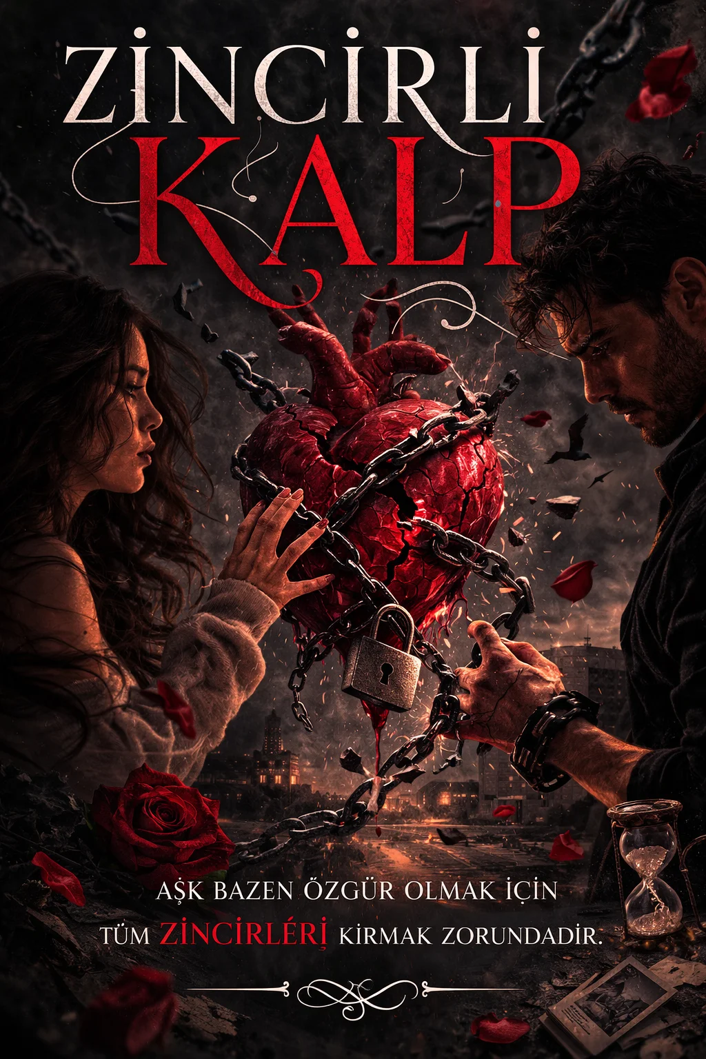 Zincirli kalp kitap kapağı