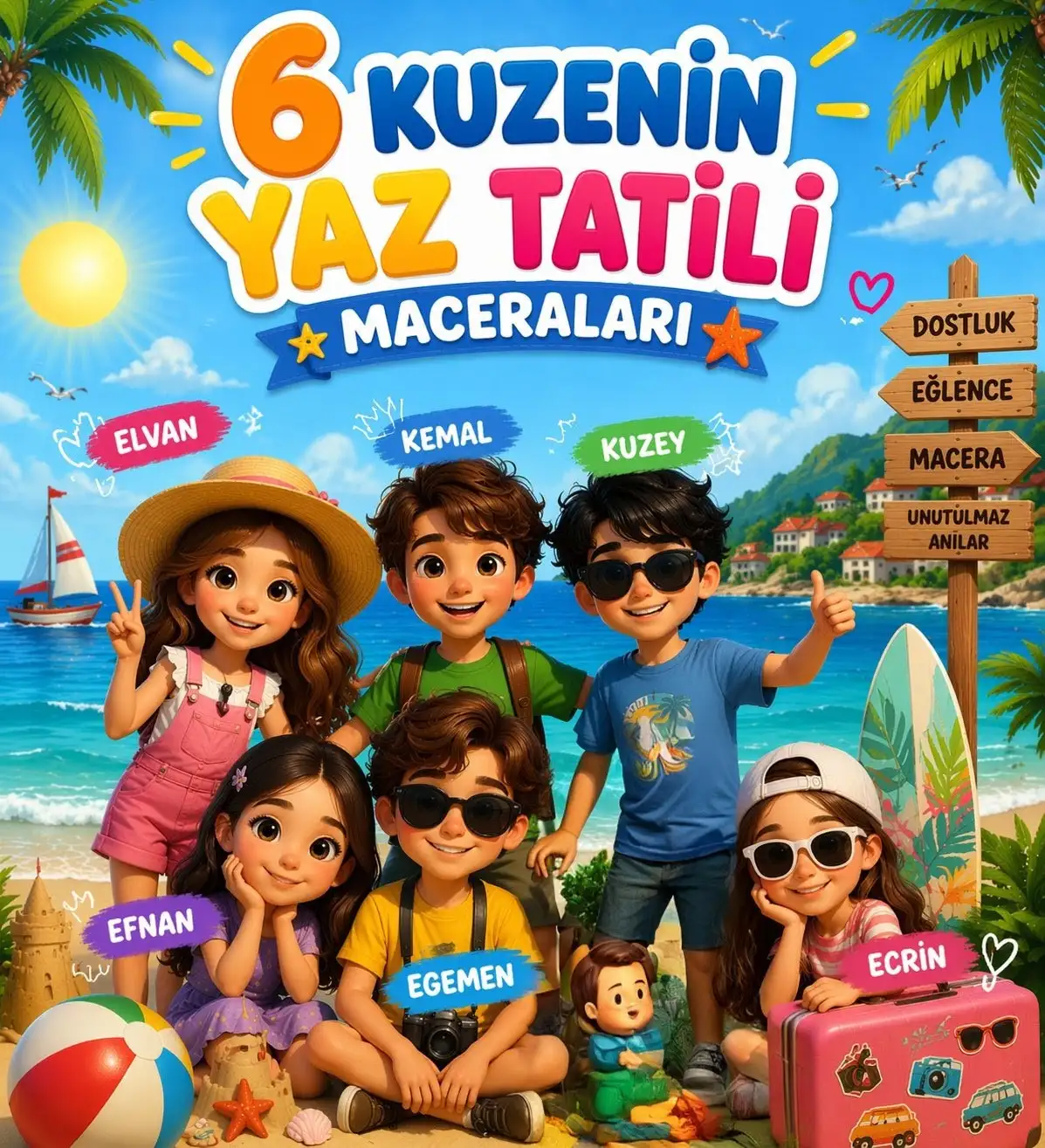 6 kuzenin yaz tatili maceraları kitap kapağı