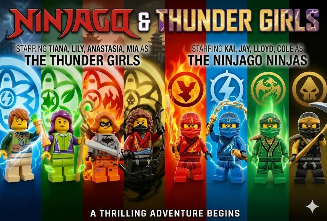 Ninjago ve Thunder Girls kitap kapağı