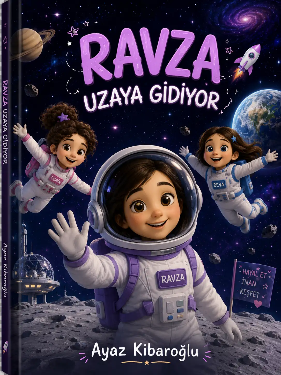 Ravza UZAYA GİDİYOR kitap kapağı
