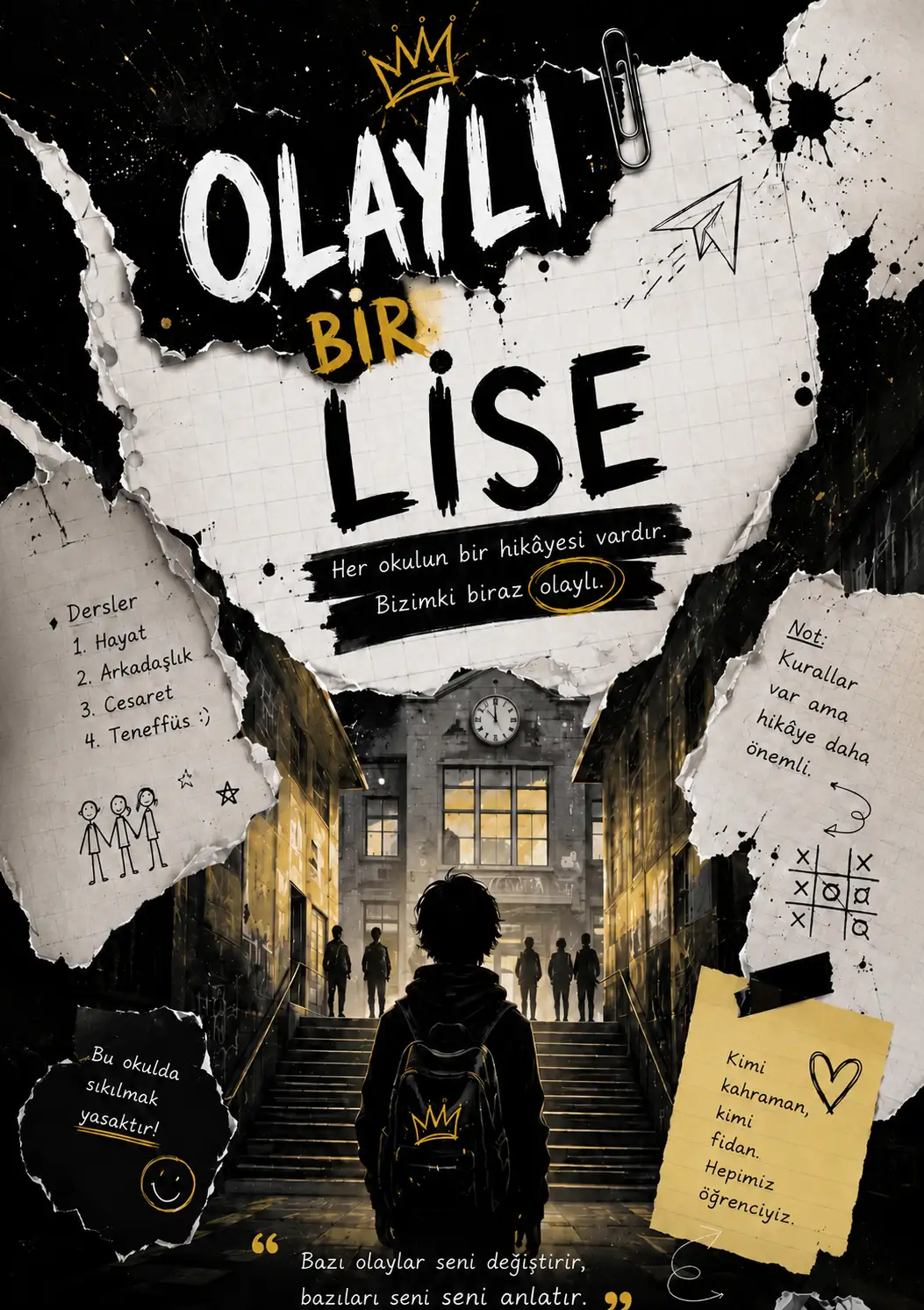 OLAYLI BİR LİSE kitap kapağı