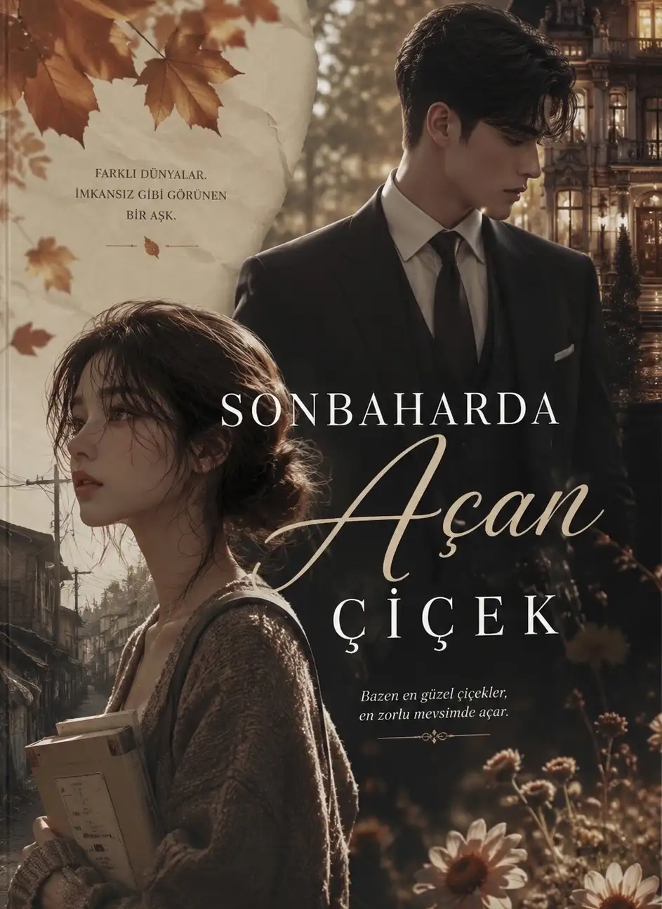 Sonbaharda açan çiçek kitap kapağı