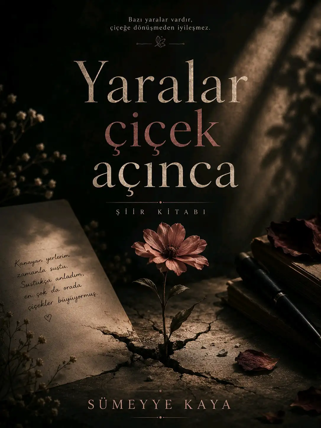 Yaralar çiçek açınca kitap kapağı