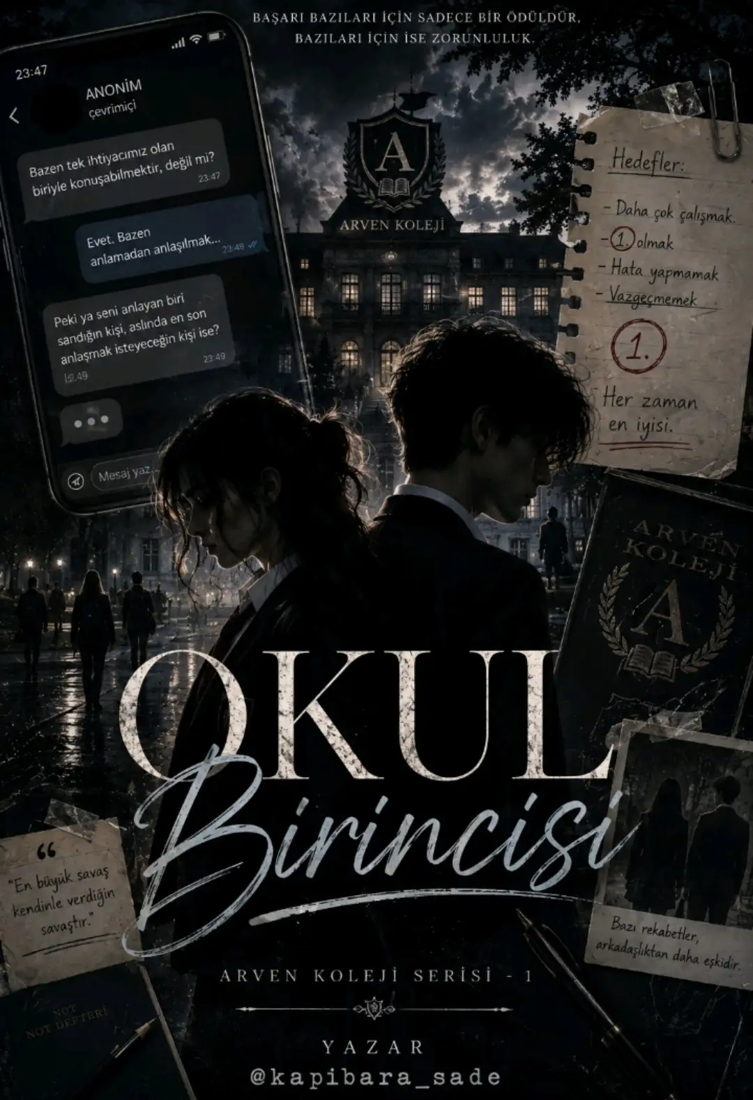Okul Birincisi-Yarı Texting kitap kapağı