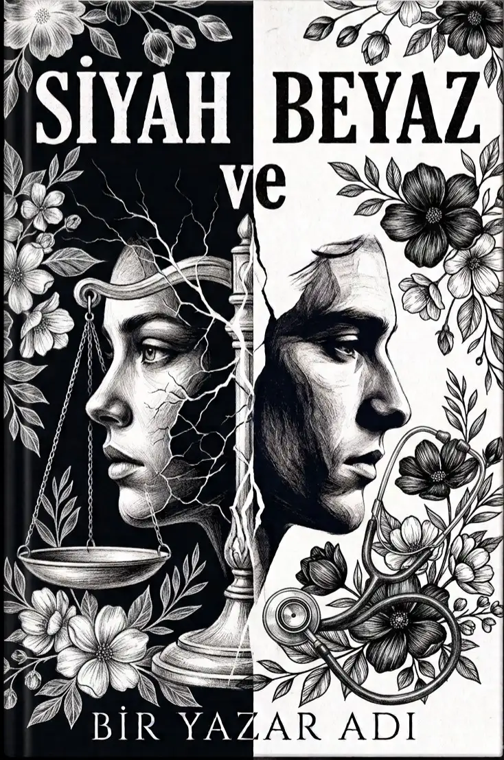 Siyah ve beyaz kitap kapağı