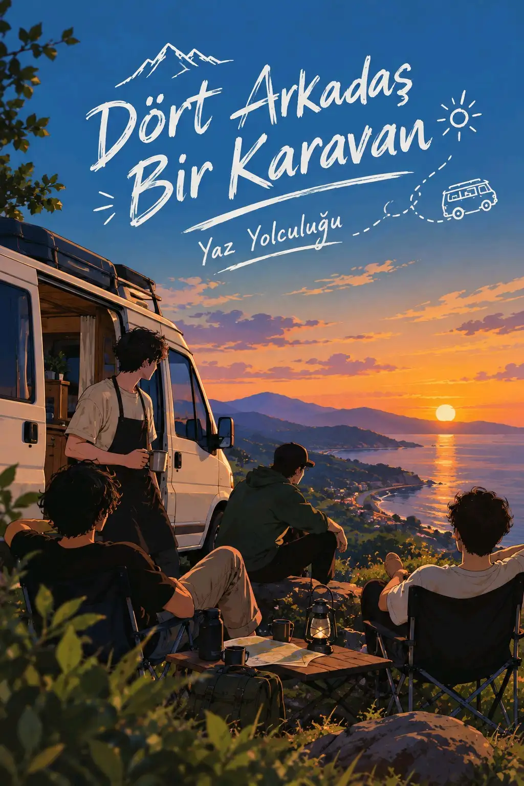 Dört Arkadaş Bir Karavan kitap kapağı